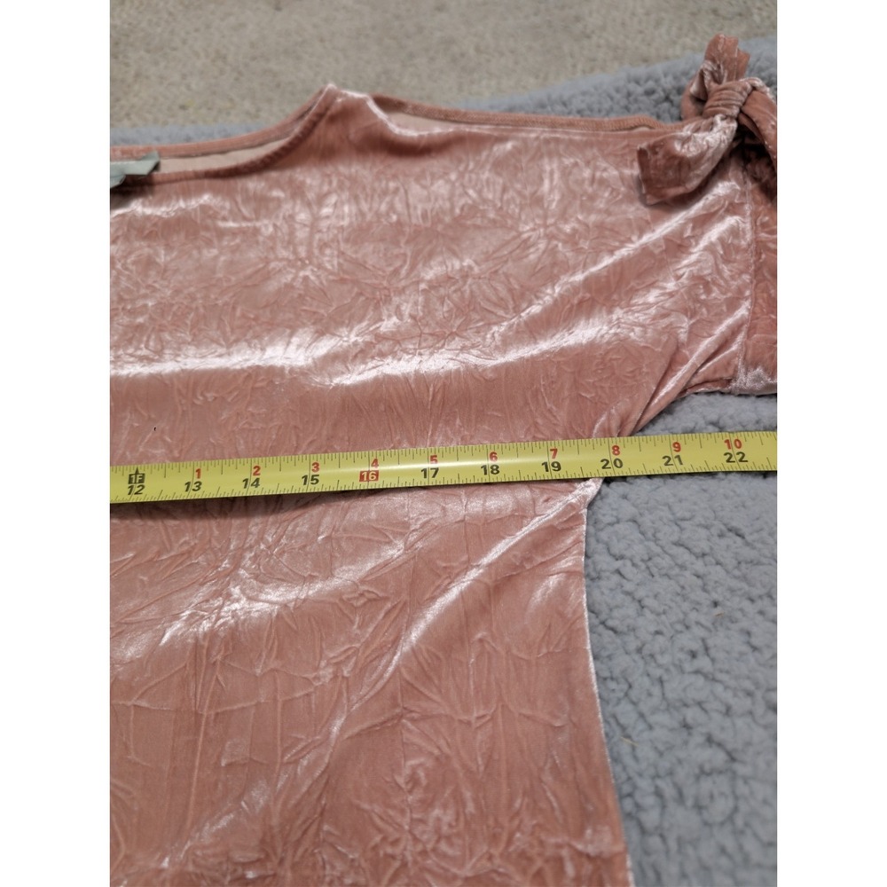 Anthropologie Maeve Crushed Velvet Short Slv Ties Size XS Fairy Soft Girl Glamor - Picture 13 of 15